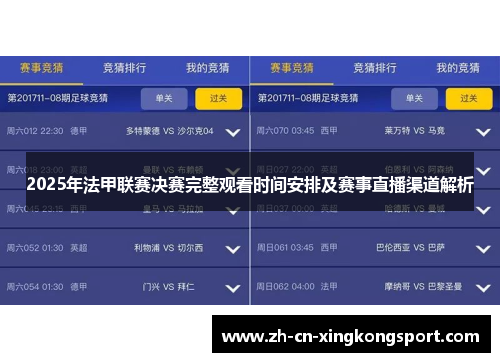 2025年法甲联赛决赛完整观看时间安排及赛事直播渠道解析